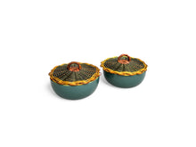 Load image into Gallery viewer, Curry Serving Bowl with Cane Lid – Peacock