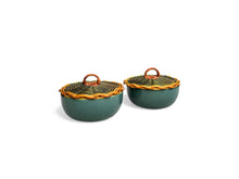 Load image into Gallery viewer, Curry Serving Bowl with Cane Lid – Peacock