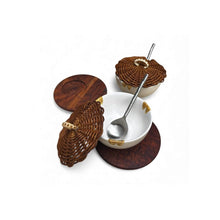 Load image into Gallery viewer, Soup Bowl with Cane Lid, Plate & Steel Spoon – Pearla