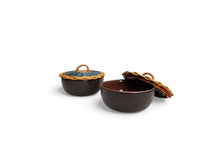 Load image into Gallery viewer, Curry Serving Bowls with Cane Lid – Brown
