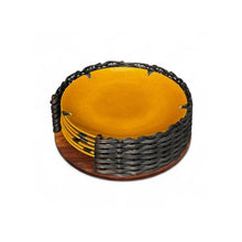 Load image into Gallery viewer, Cottage basket with Dinner Plates - Amber and Black
