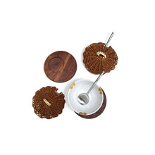 Load image into Gallery viewer, Soup Bowl with Cane Lid, Plate &amp; Steel Spoon – Pearla
