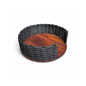 Breakfast Plate with Cottage Basket - Amber and Black