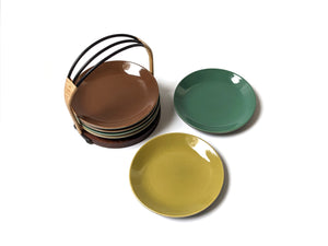 Dessert Plates with Caddy - Peacock