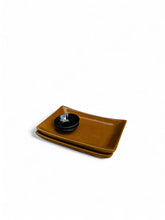 Load image into Gallery viewer, Raft Plate Set with Dipping Bowls (Set of 2) – Amber and Black
