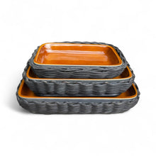 Load image into Gallery viewer, Cottage Country Bake Rectangle Basket - Amber &amp; Grey
