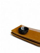Load image into Gallery viewer, Raft Plate Set with Dipping Bowls (Set of 2) – Amber and Black
