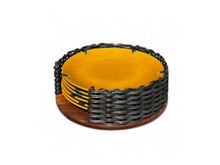 Load image into Gallery viewer, Cottage Basket with Breakfast plates - Amber and Black
