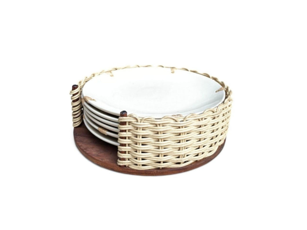 Cottage basket with Breakfast Plates - Pearla