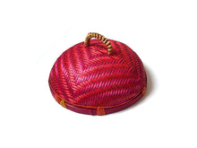 Load image into Gallery viewer, Woven Bamboo Cloche - Fuchsia
